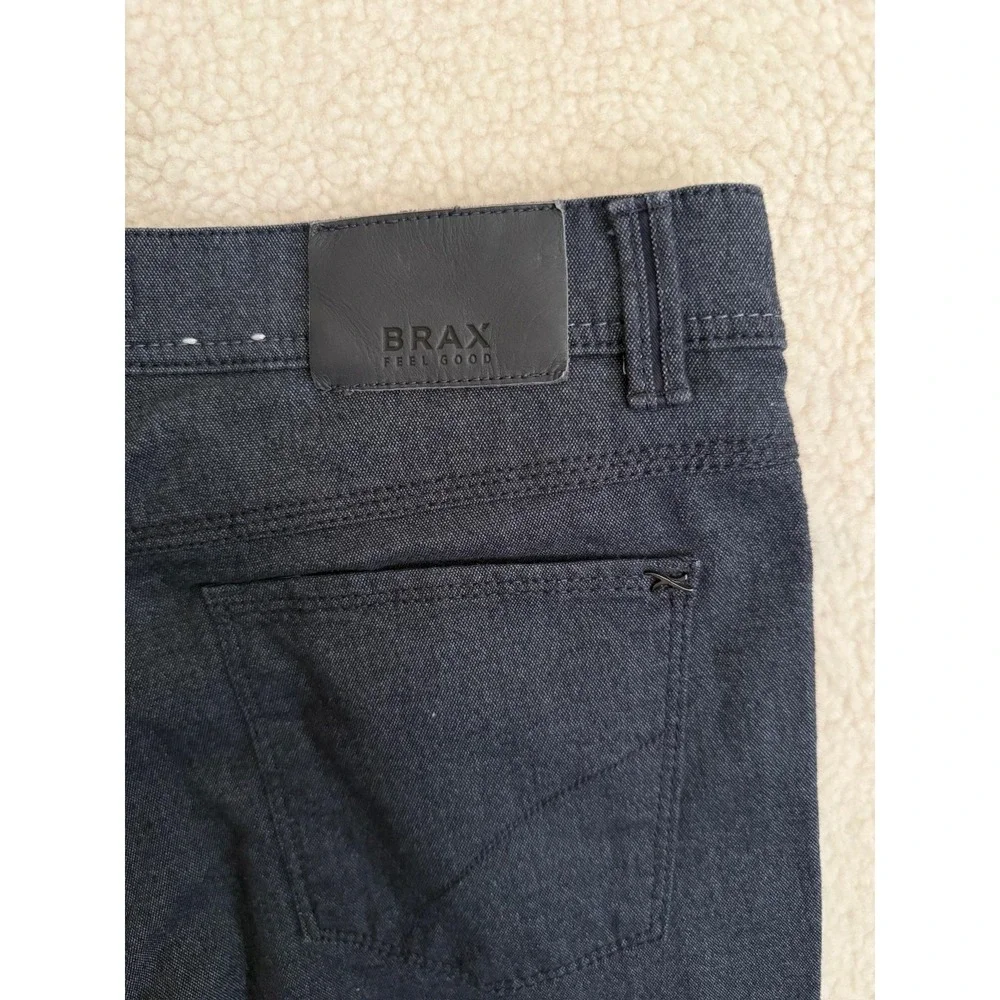 Brax Cooper Fancy Jeans Mens 35x34 Blue Dark Wash Regular Straight 83-1727/24